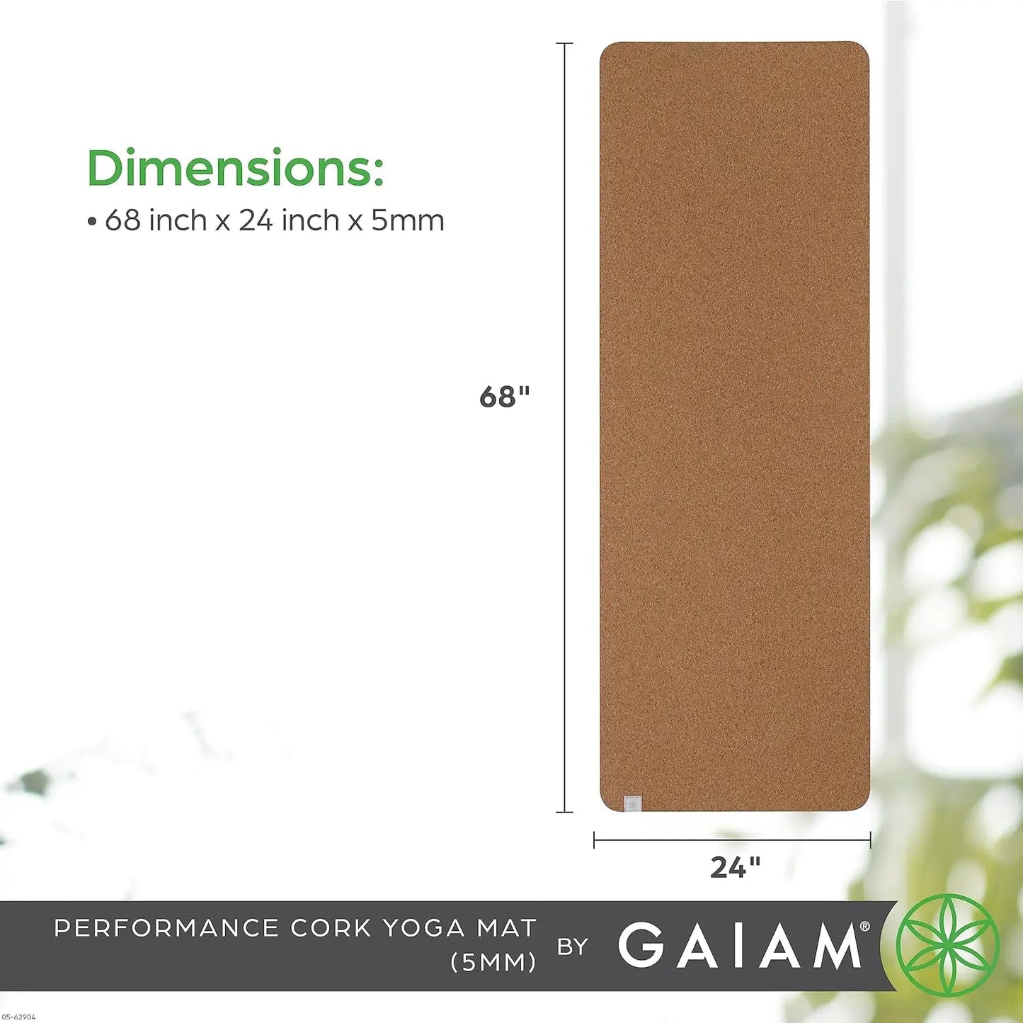 Premium Cork Yoga Mat Natural Cork Top Eco TPE Bottom