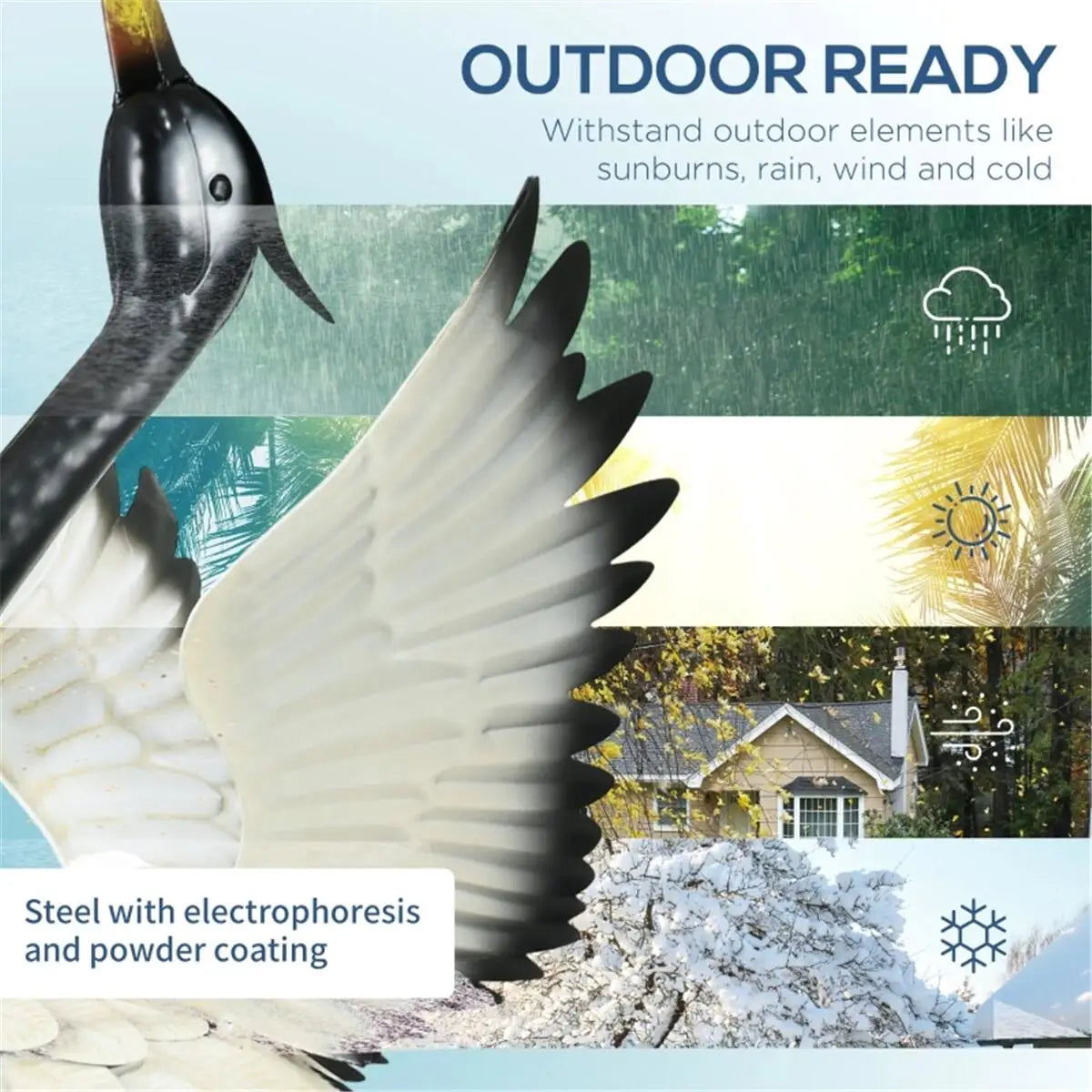 Hign-concerned Garden Heron Statues Set For Outdoors