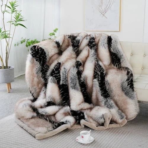 Pipihug B3 Luxury Faux Fur Winter Warm Blanket For Bed Sofa