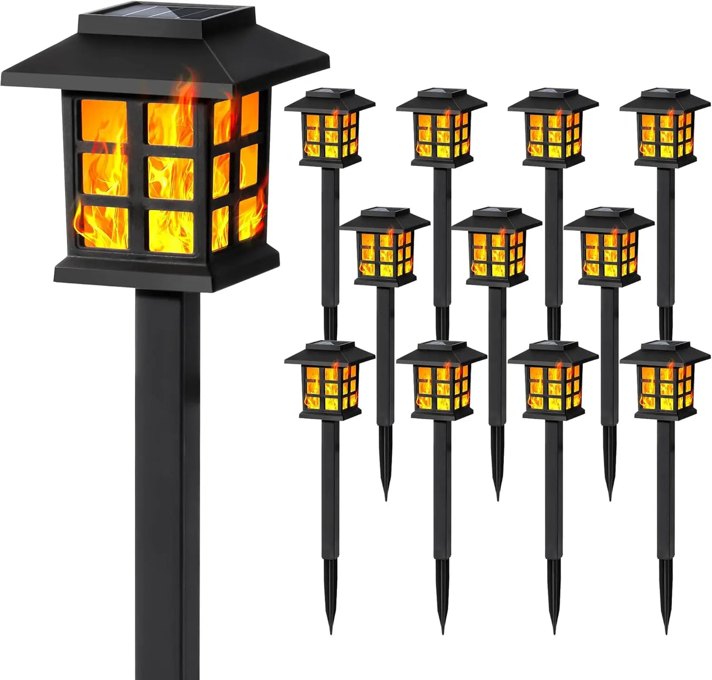 SZRSTHHign Outdoor Solar Torch Lights Flickering Flames
