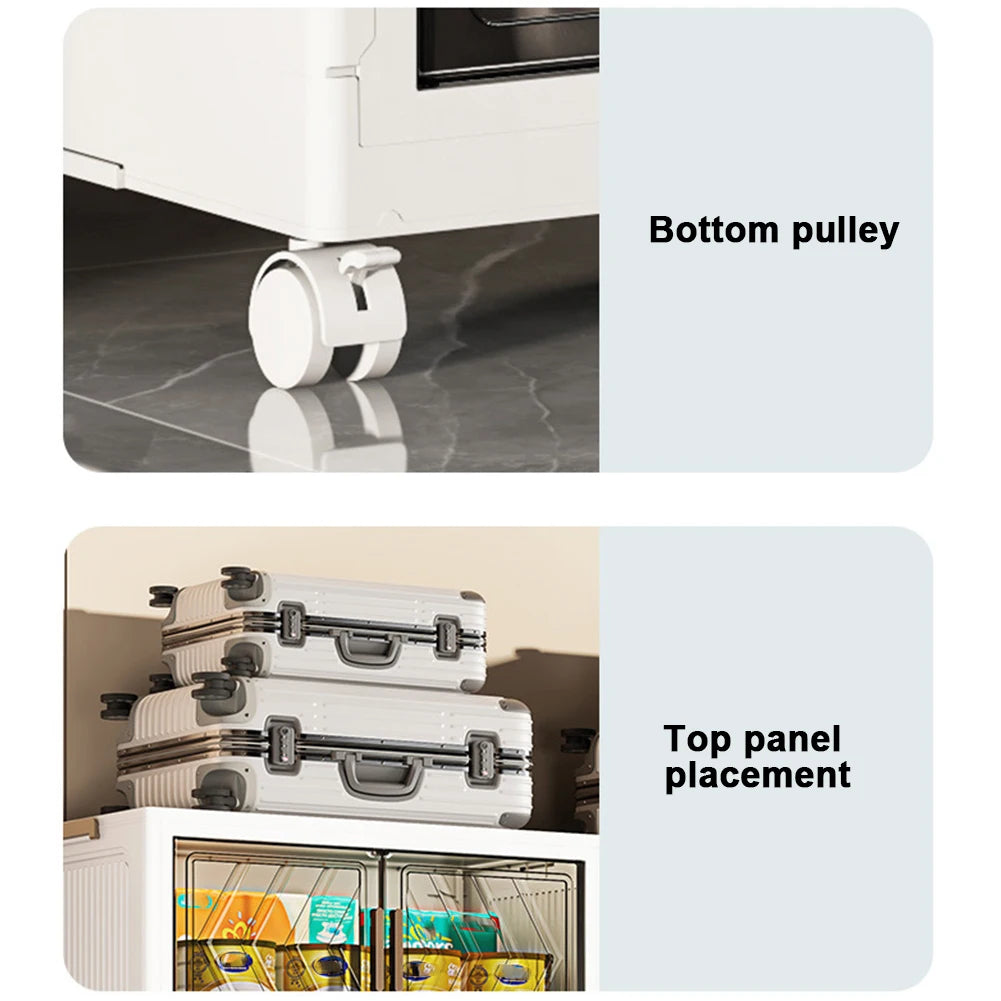 Alloet Four Tier Stackable Storage Bins With Lids And Doors