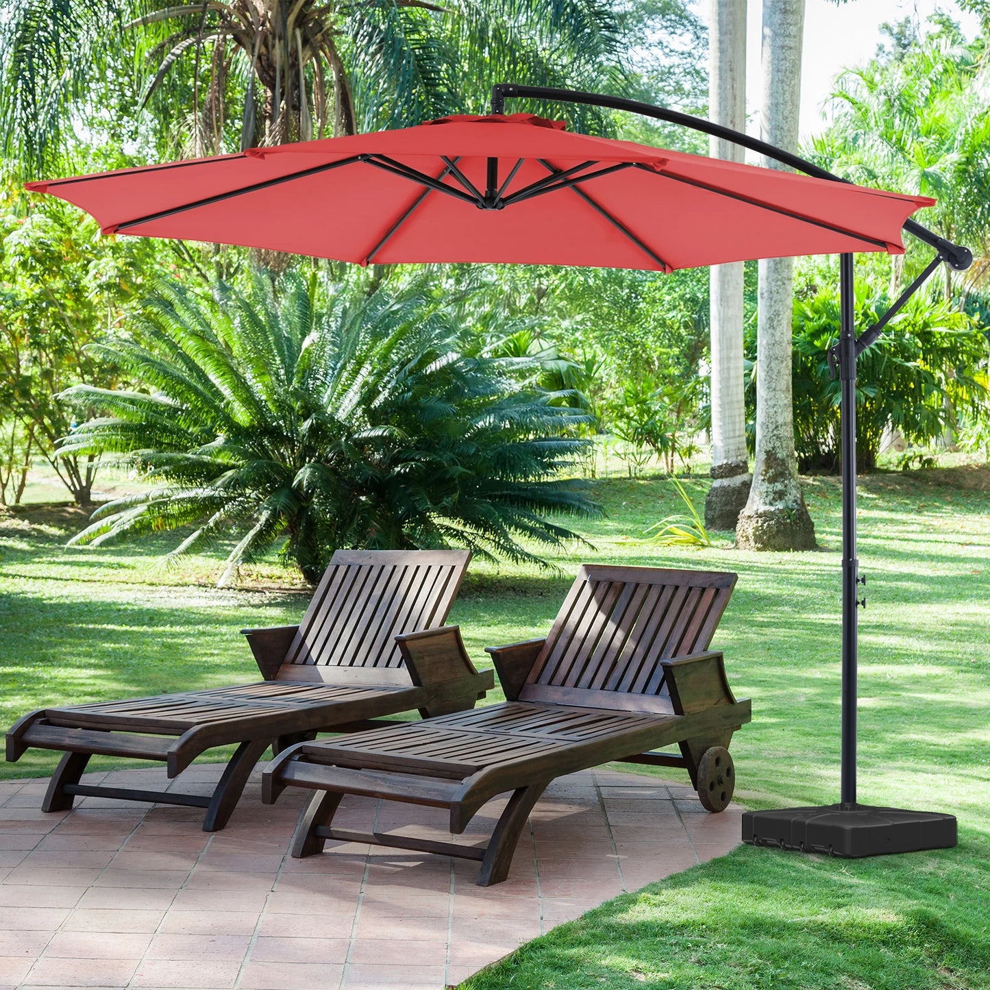JHK Outdoor Patio Cantilever Umbrella UV Protection Tilt