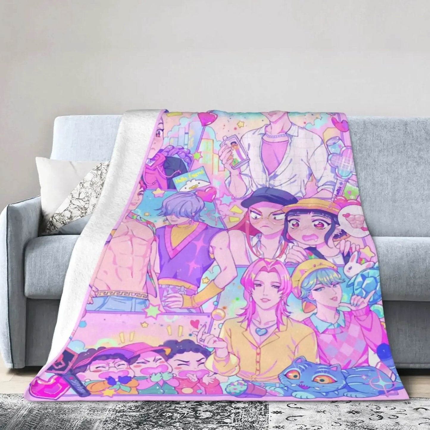 Guangdong Demon Hunters K Pop Cozy Flannel Blanket