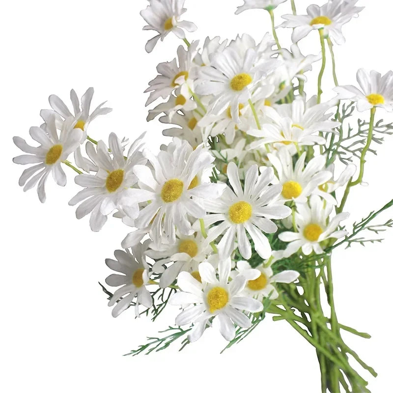 White Daisies Silk Artificial Flowers Bouquet for Weddings