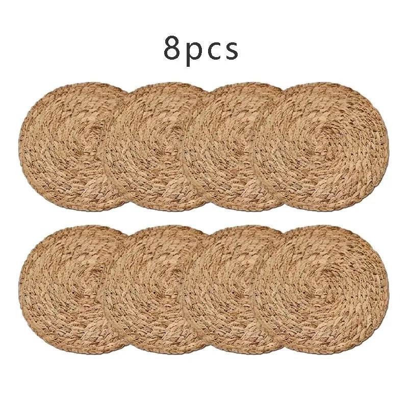 Handwoven Rattan Placemats Round Pot Mats For Dining Decor