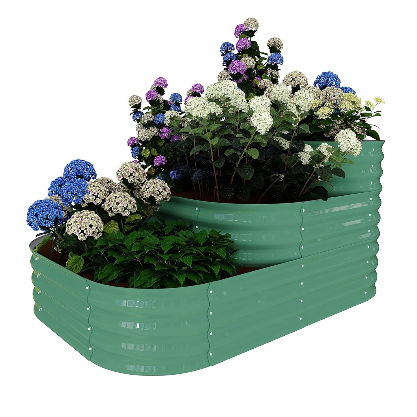 NONEM Raised Garden Bed Galvanized Steel Outdoor Planter Box Vegetables