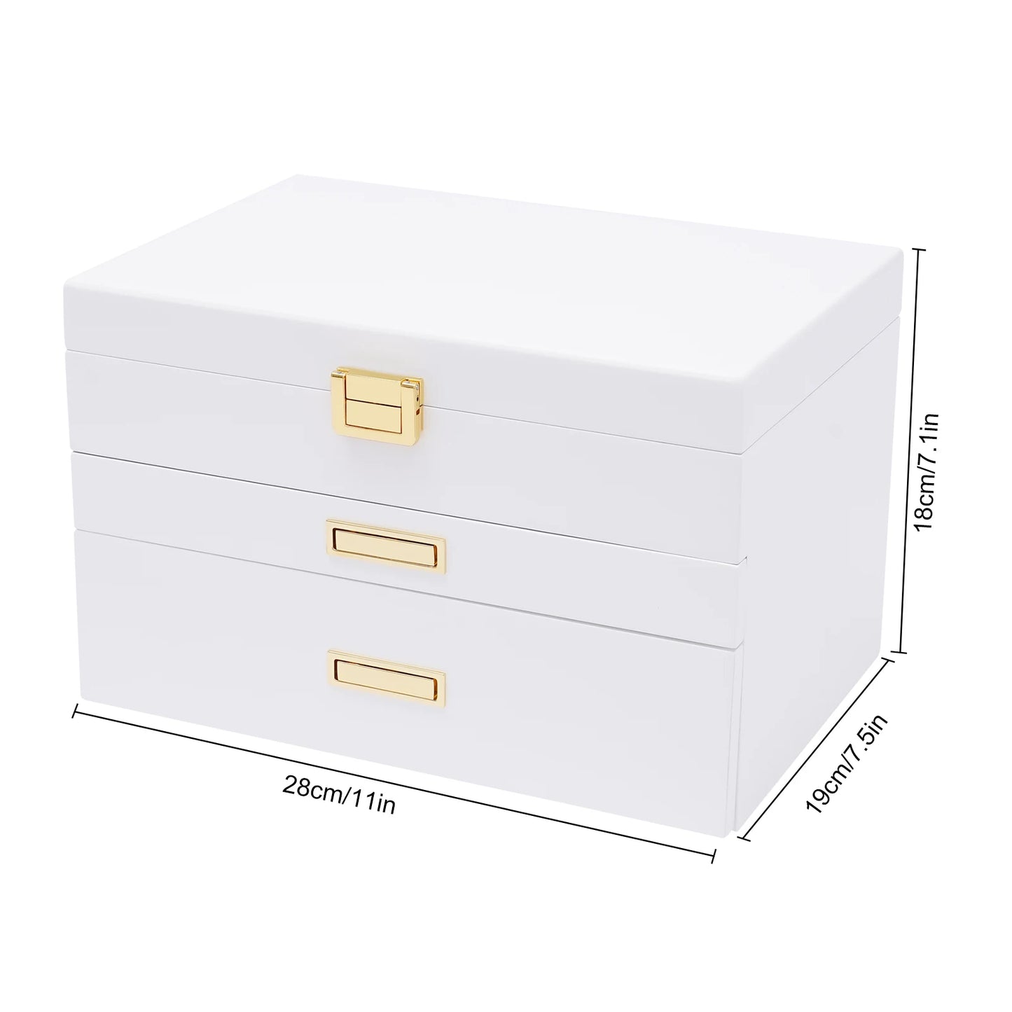 NONECN Wood Jewelry And Watch Display Case Organizer