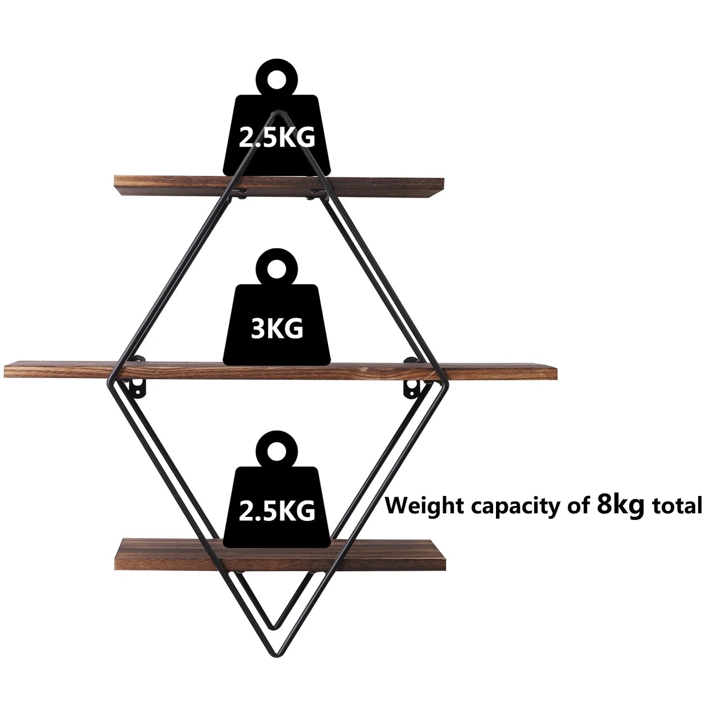 Wooden Wall Mounted Floating Shelves Kitchen Display Rack