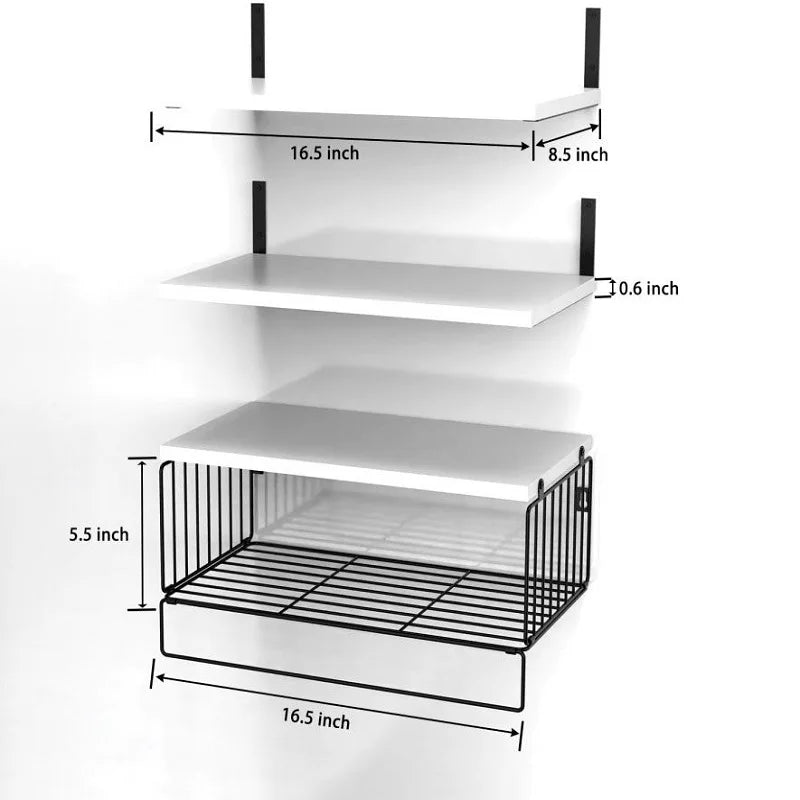Hign-concerned Wall Mounted Floating Shelves Triple Tier