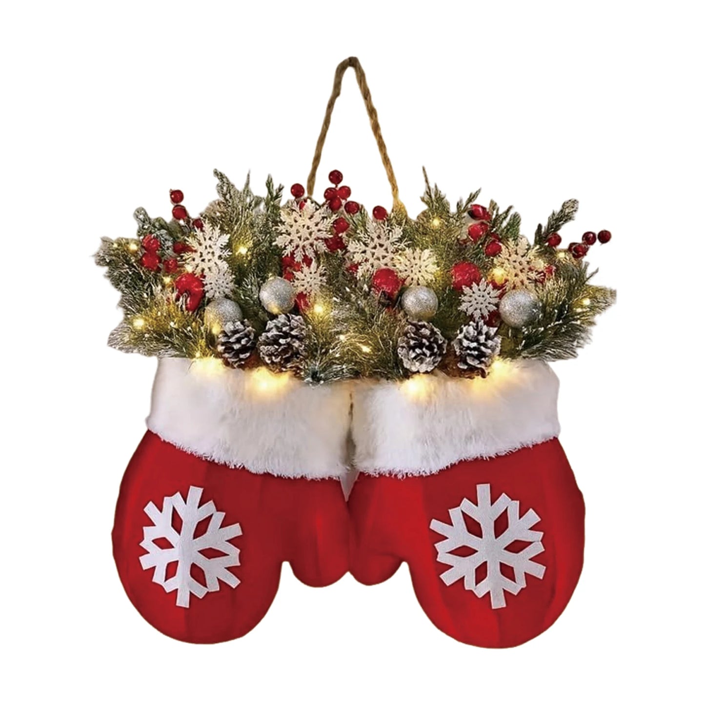 Guangdong Christmas Glove Shaped Floral Wreath Indoor Doors Deluxe Ornamentations