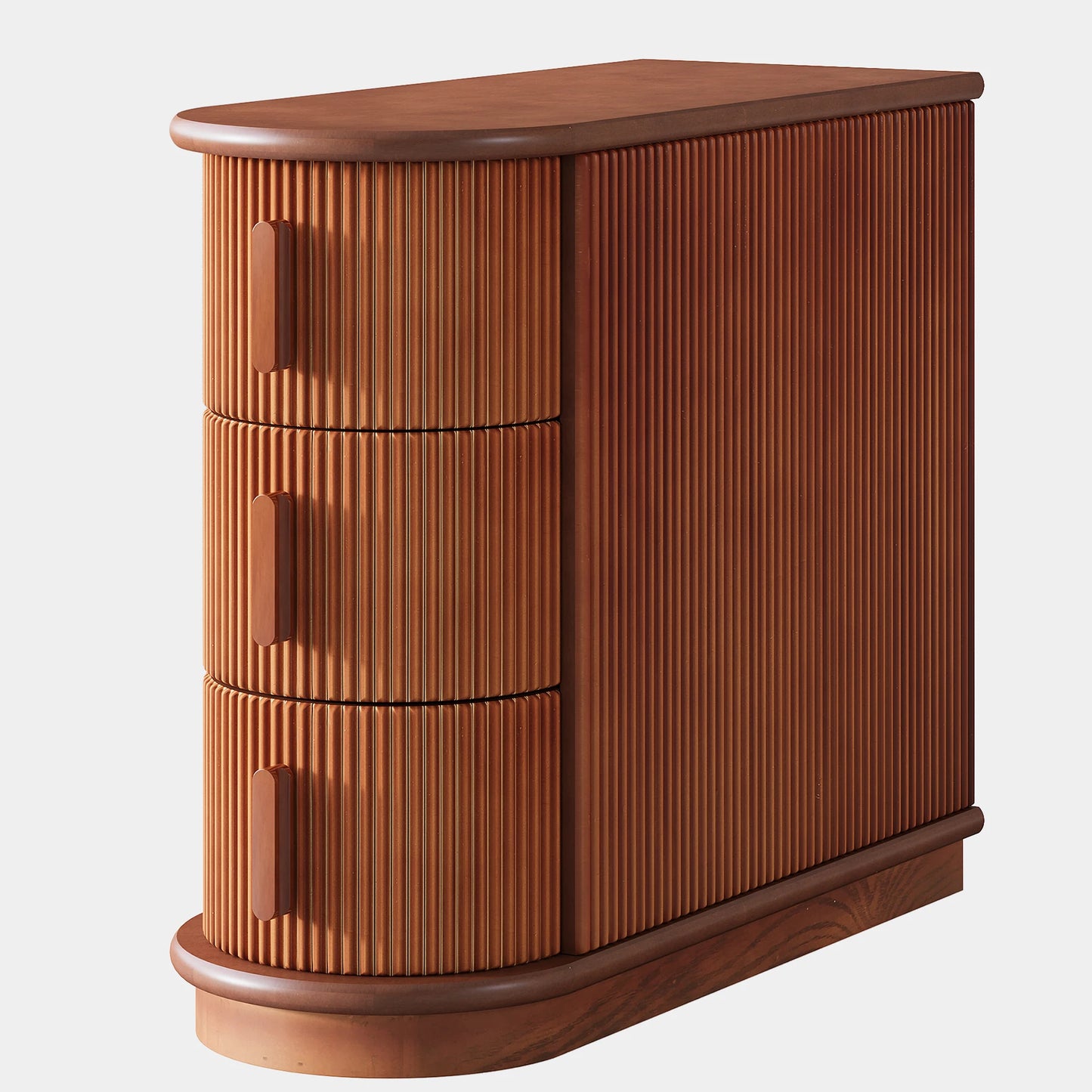 Tribesigns Solid Wood End Table With 3 Drawer Storage