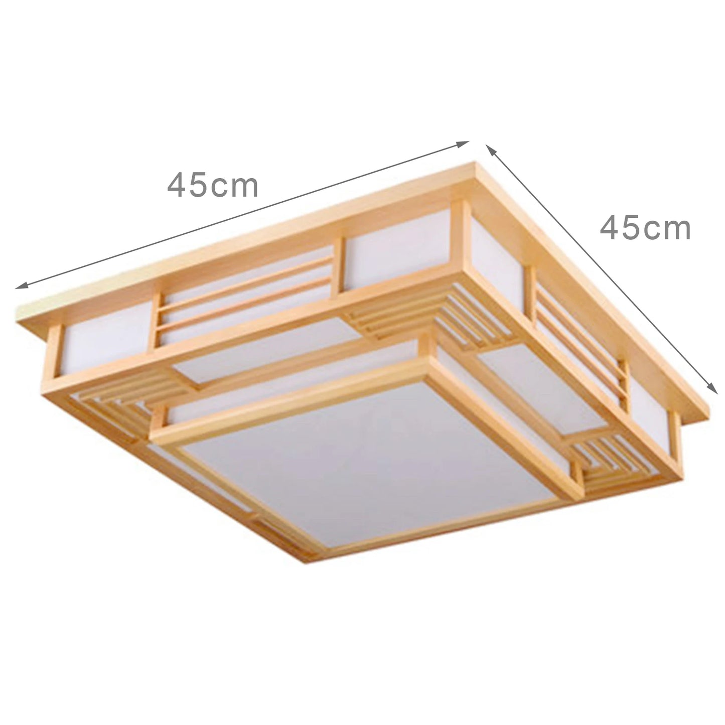 Japan Style Solid Wood Ceiling Lamp With Remote Control LED