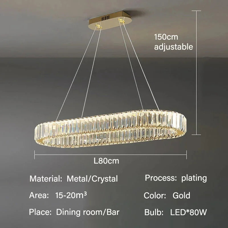GreeLustr Luxury LED Pendant Light Crystal Chandelier