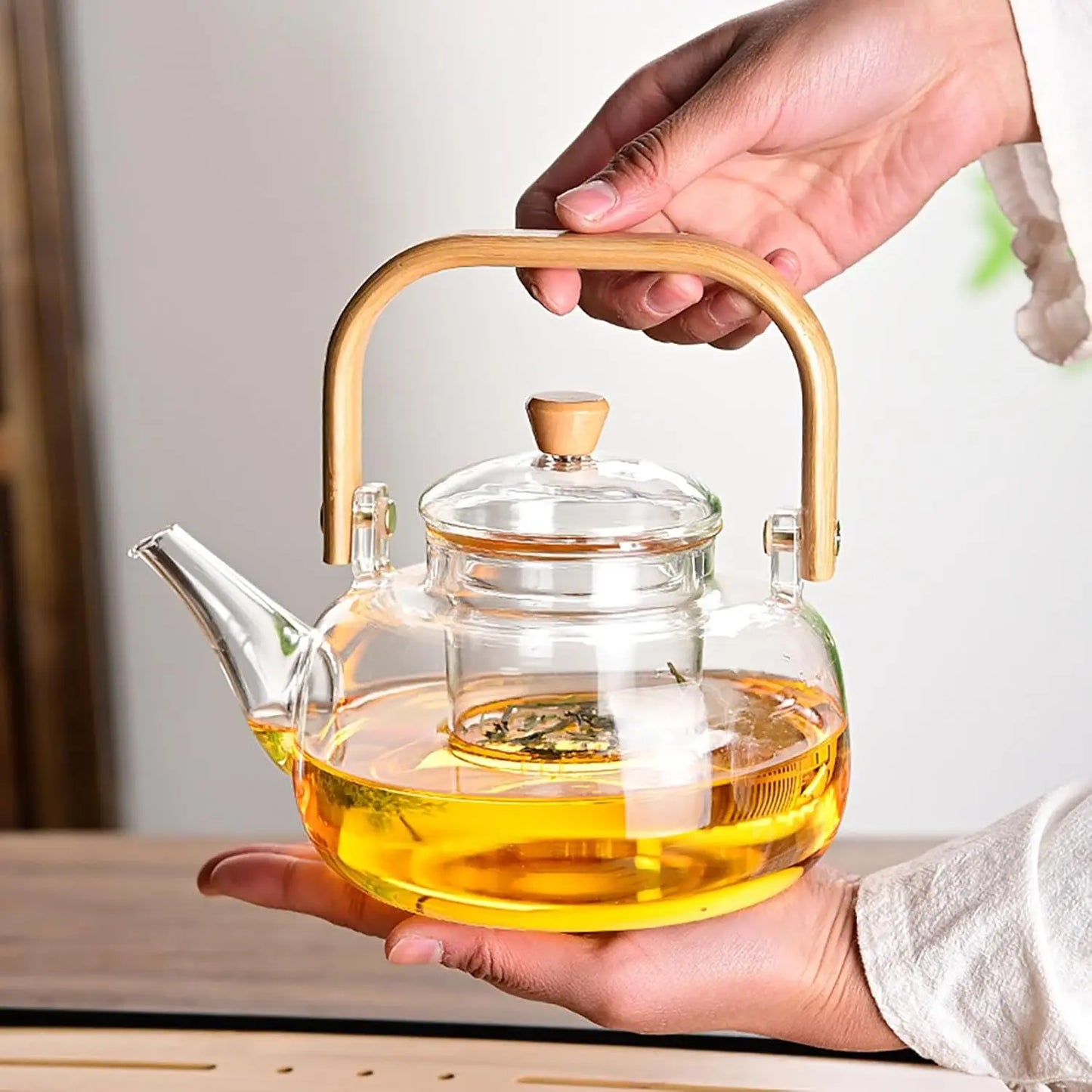 Glass Teapot With Infuser For Stove Top And Microwave Safe