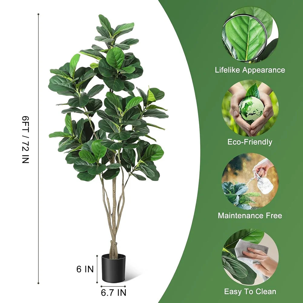 HiMIS Fiddle Leaf Fig Artificial Tree For Home Decor