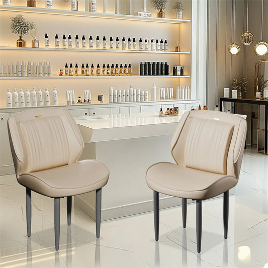 Modern PU Leather Dining Chairs Set Of 2 With Wide Back