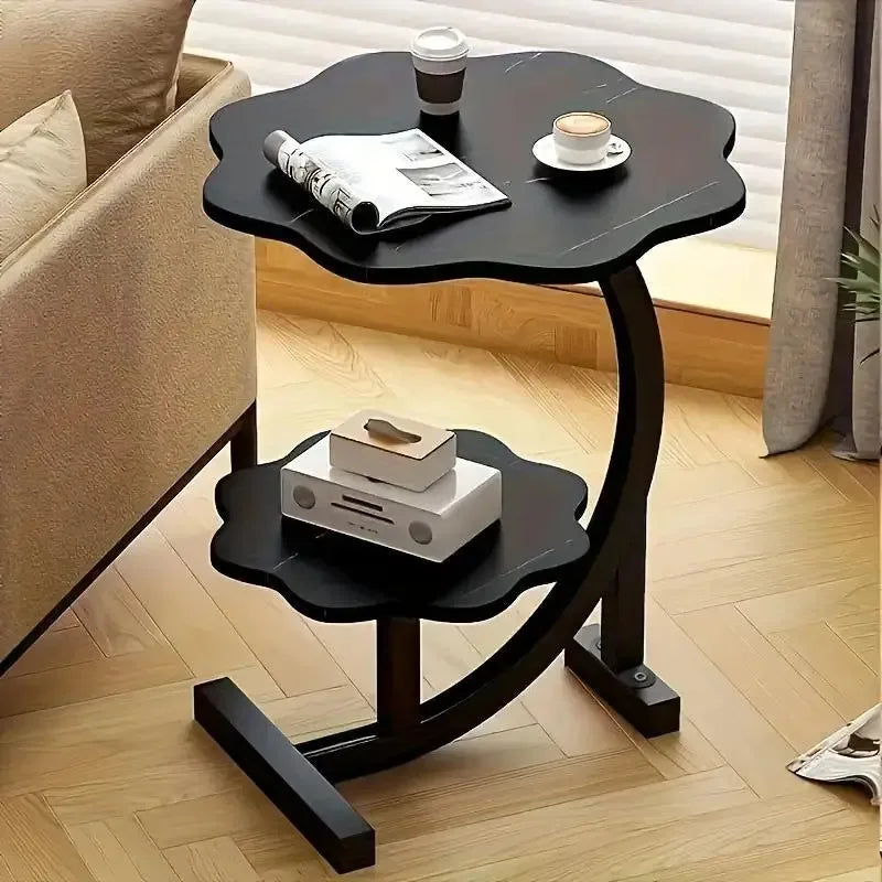 Elegant Flower Shape Two Layer Marble Table for Sofa