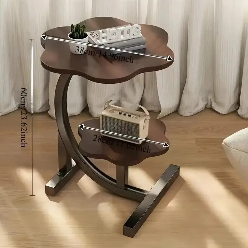 Elegant Flower Shape Two Layer Marble Table for Sofa