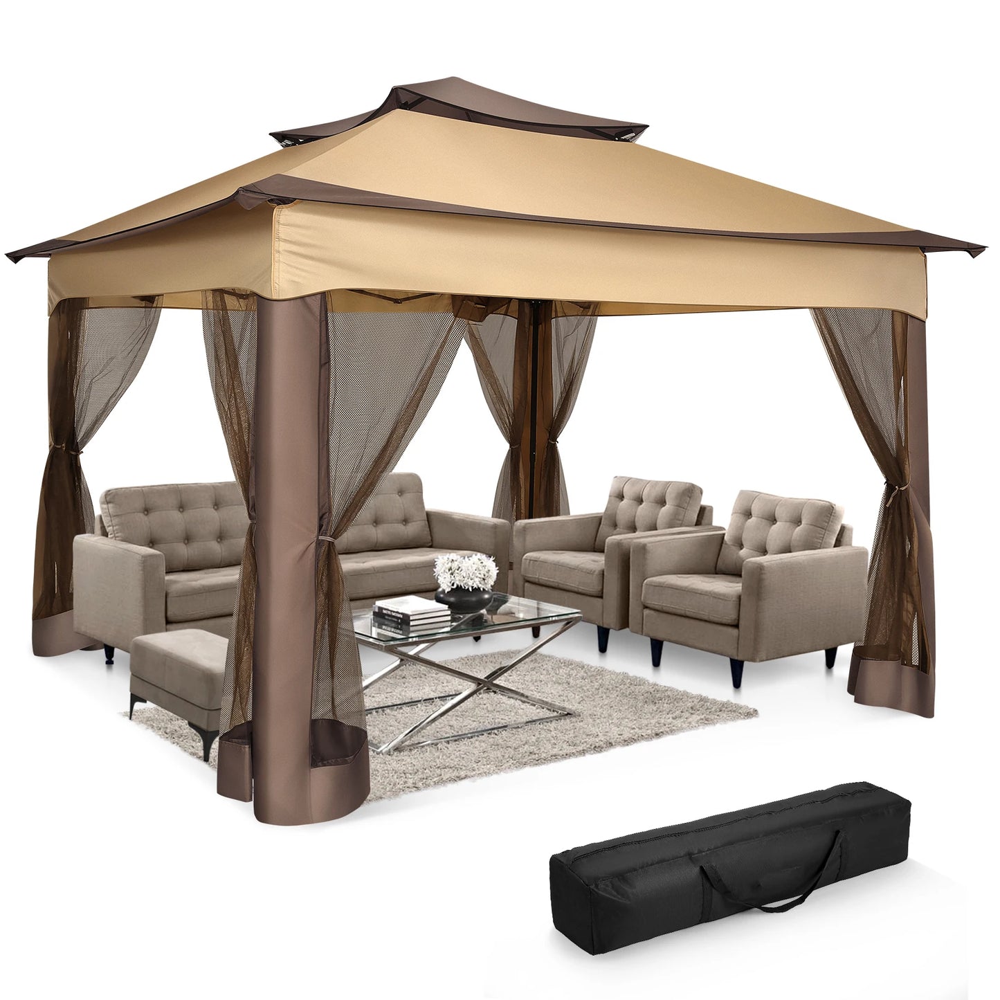 Tooluck Pop Up Gazebo With Mosquito Netting