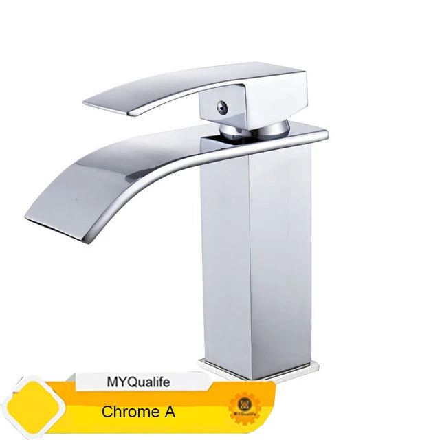MYQualife Waterfall Bathroom Faucet Vessel Sink Mixer Tap