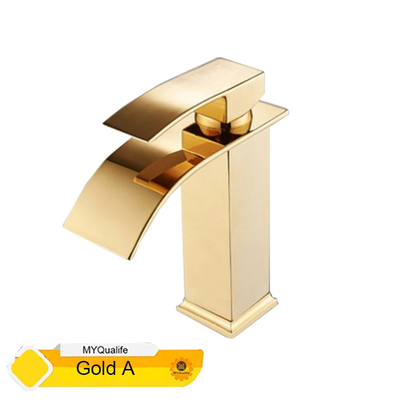 MYQualife Waterfall Bathroom Faucet Vessel Sink Mixer Tap