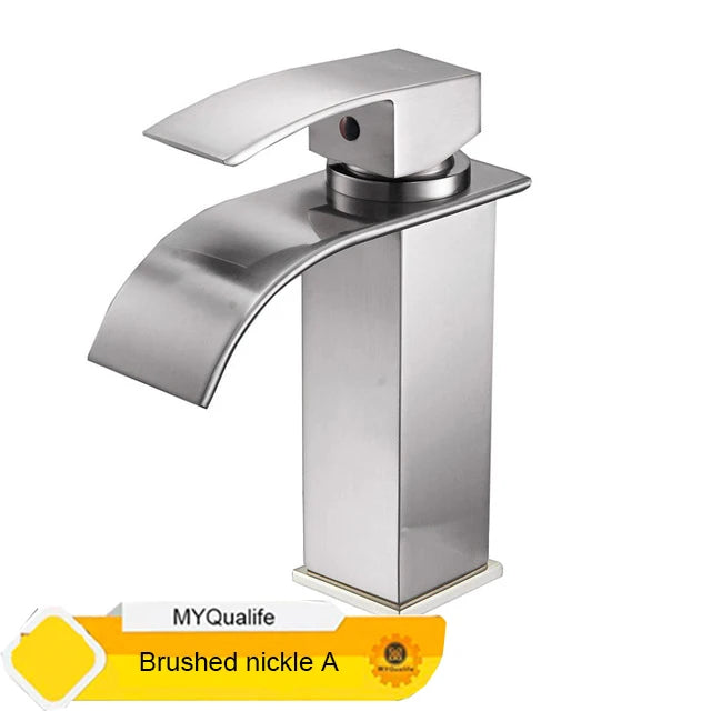 MYQualife Waterfall Bathroom Faucet Vessel Sink Mixer Tap