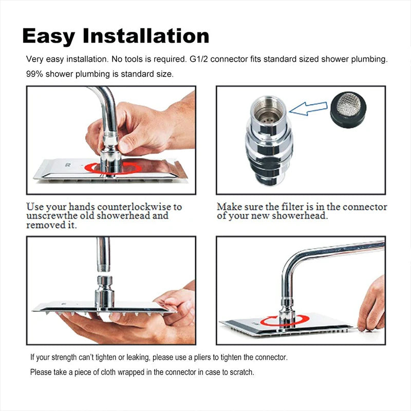 Wanmivezlo LED Rainfall Shower Head Square Brass Fixture