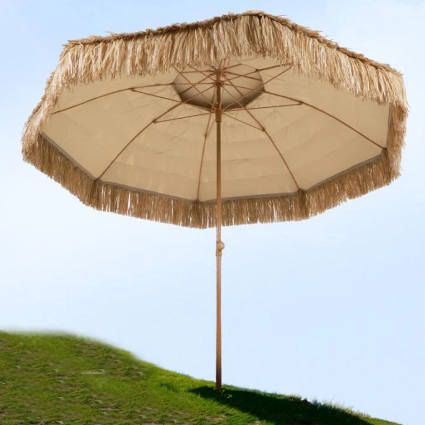 Hawaii Straw Tiki Umbrella for Patio and Poolside Outdoor