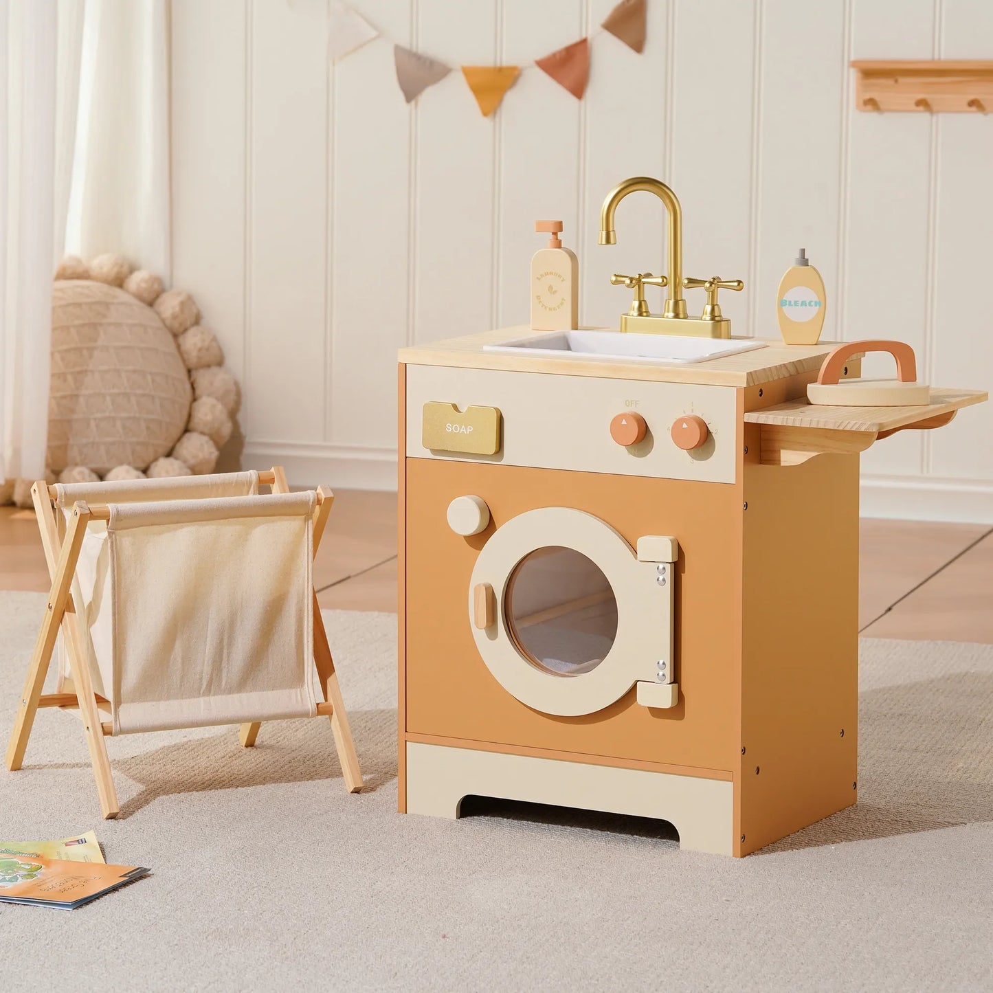 Robotime Wooden Kitchen Playset Washing Machine Dishwasher
