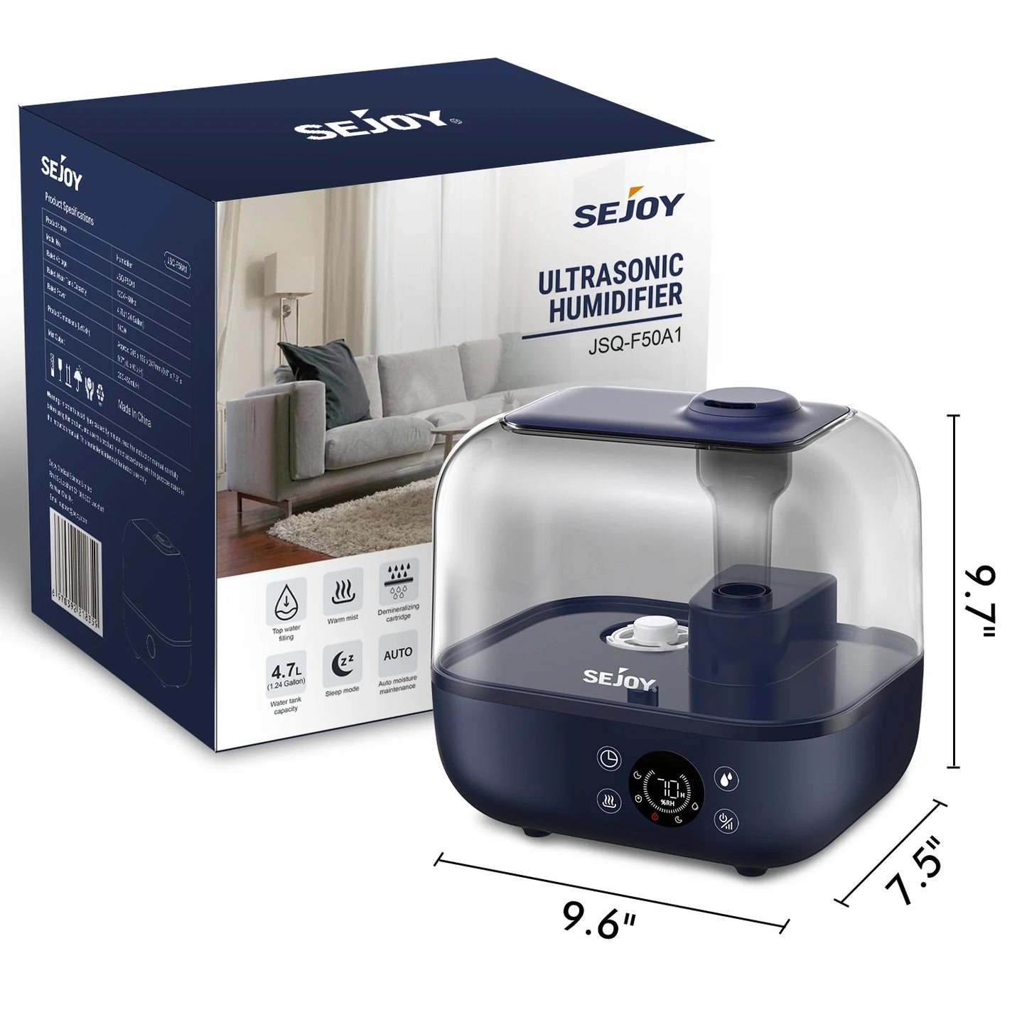 Sejoy Ultrasonic Humidifier With Aromatherapy Diffuser