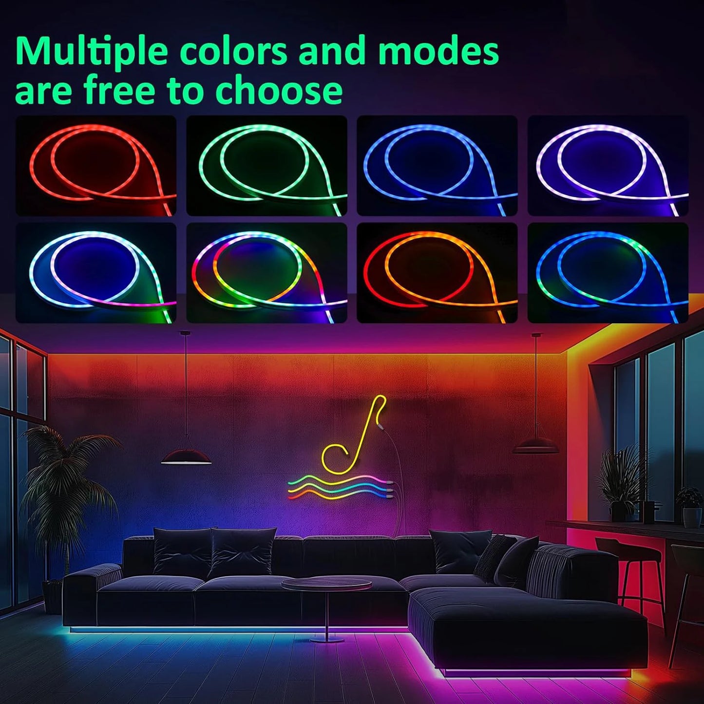 Aiopp Neon LED Rope Lights RGB Strip With App Control