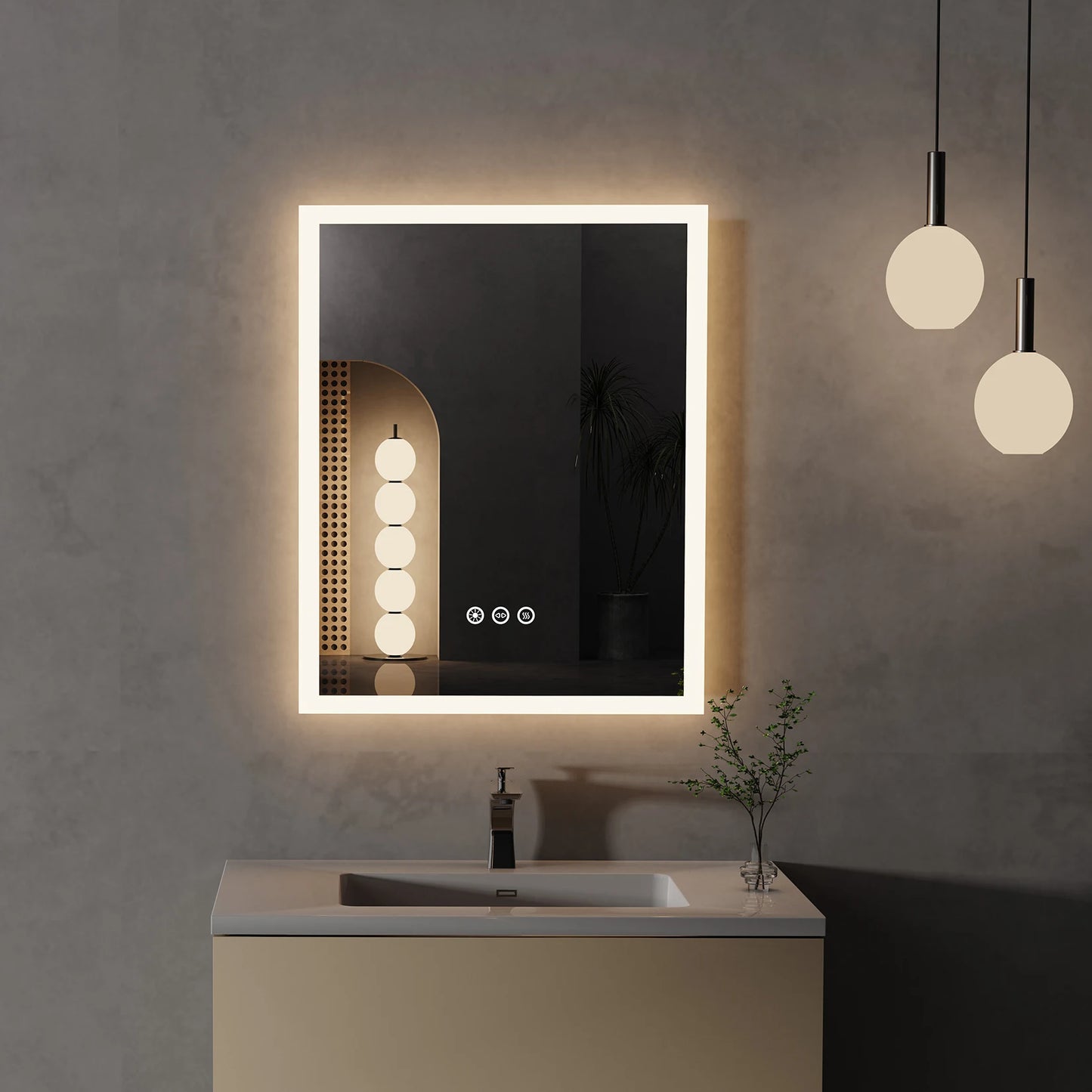 Led Lighted Bathroom Mirror With Anti Fog Memory Function