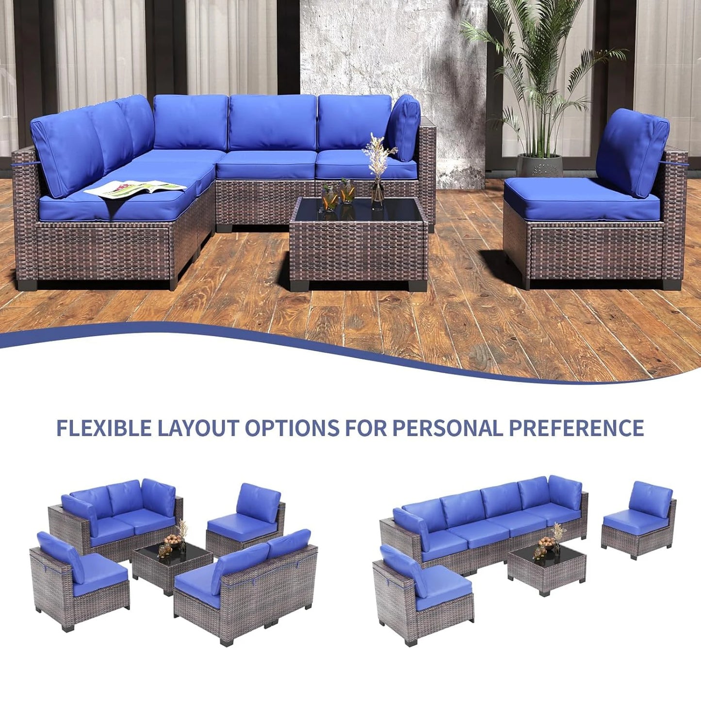 HobbyLane 7 Piece Modular Outdoor Furniture Set