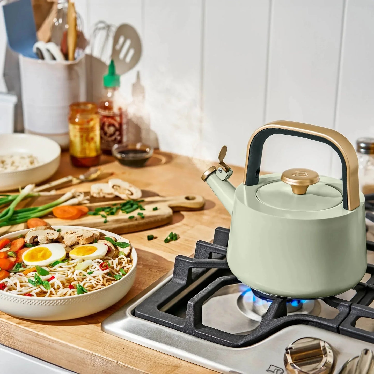 Induction Compatible Ceramic Tea Kettle With Whistle Spout