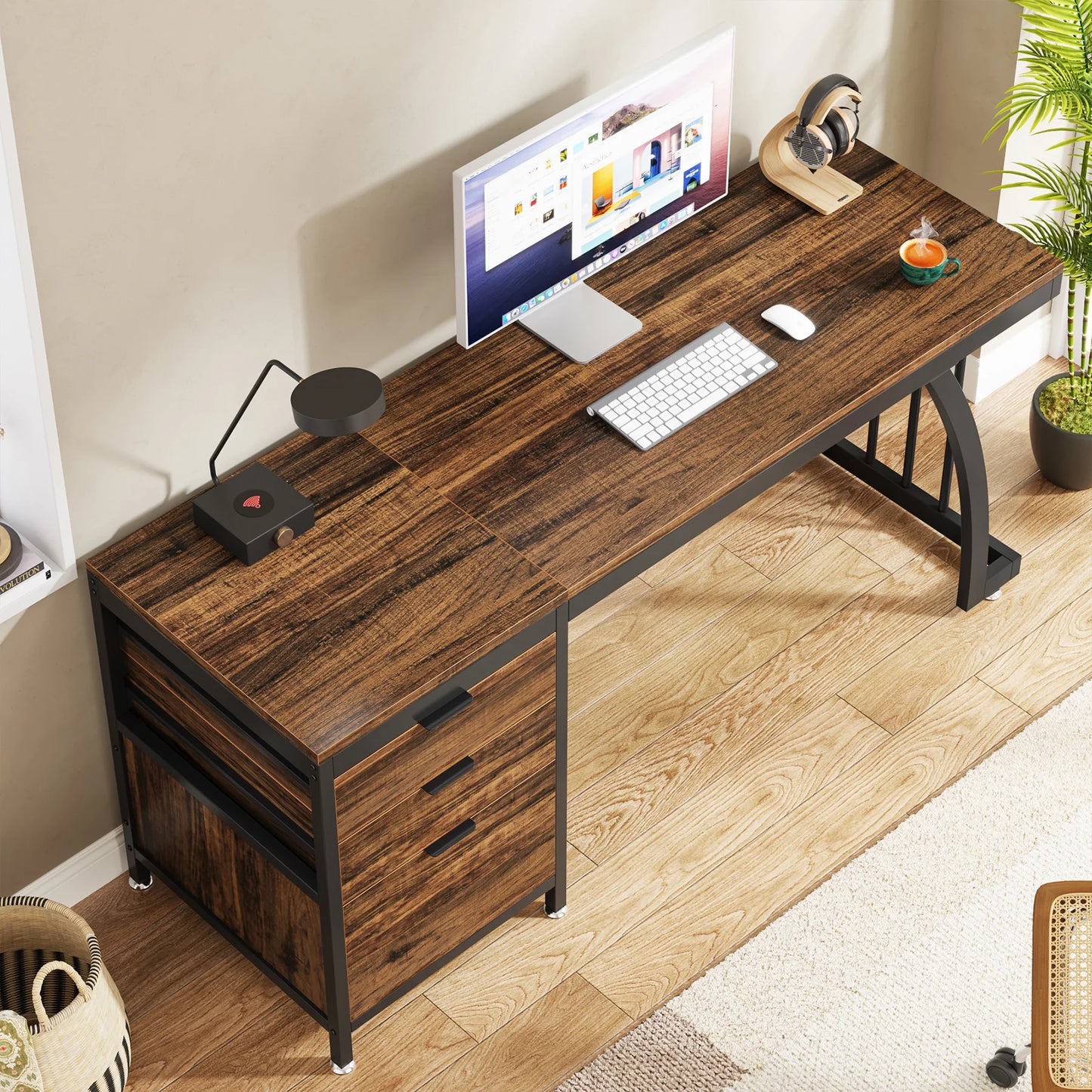 Tribesigns 3-Drawer Computer Desk With Reversible Drawers