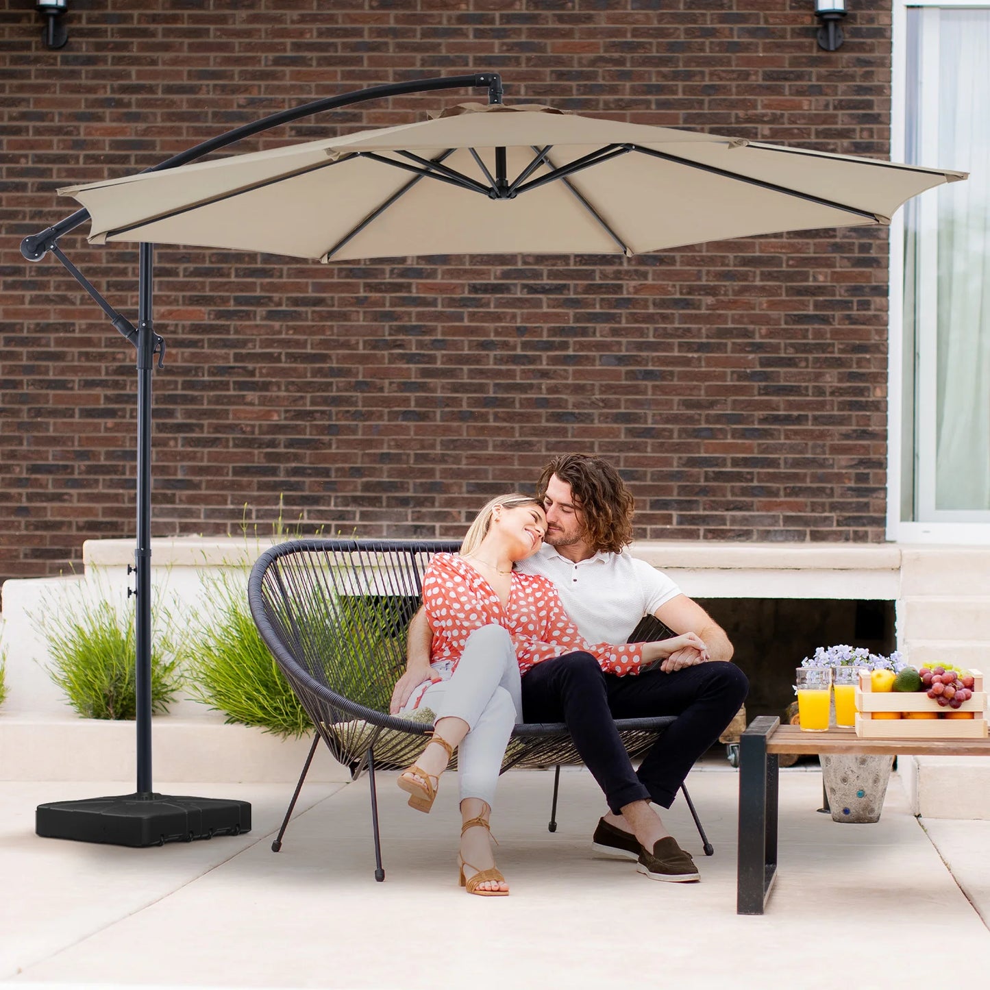 JHK Outdoor Patio Cantilever Umbrella UV Protection Tilt