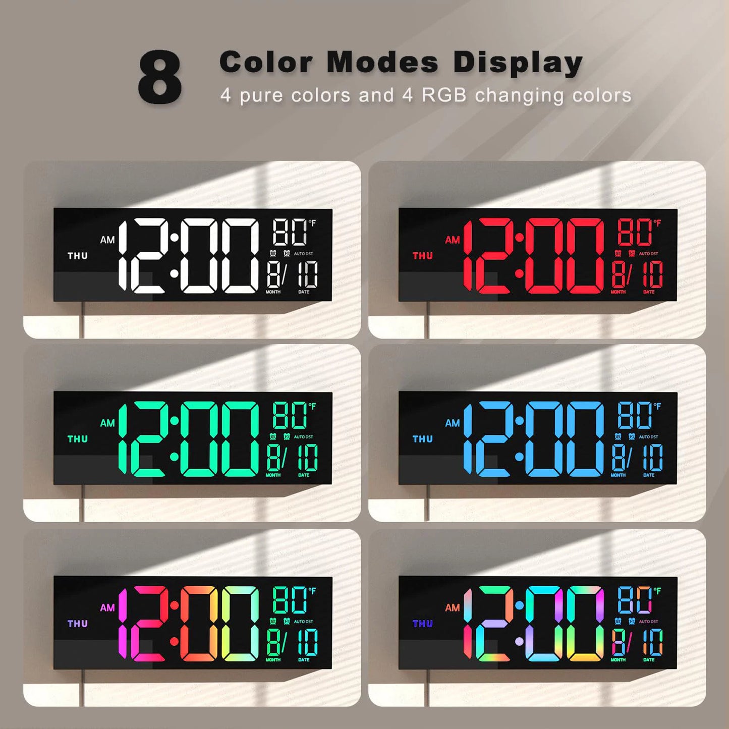 Hign-concerned LED Wall Clock With Remote And Alarm