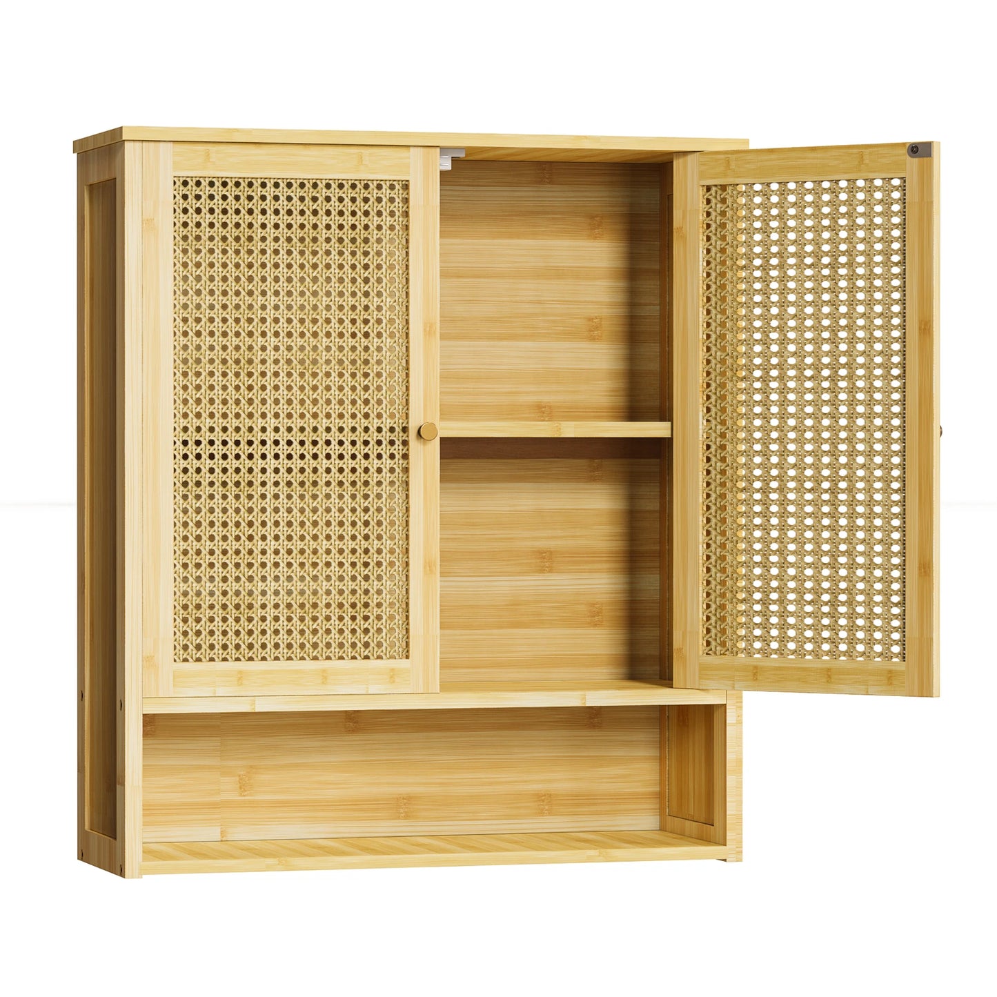 WisforFininsh Bathroom Wall Mounted Bamboo Medicine Cabinet