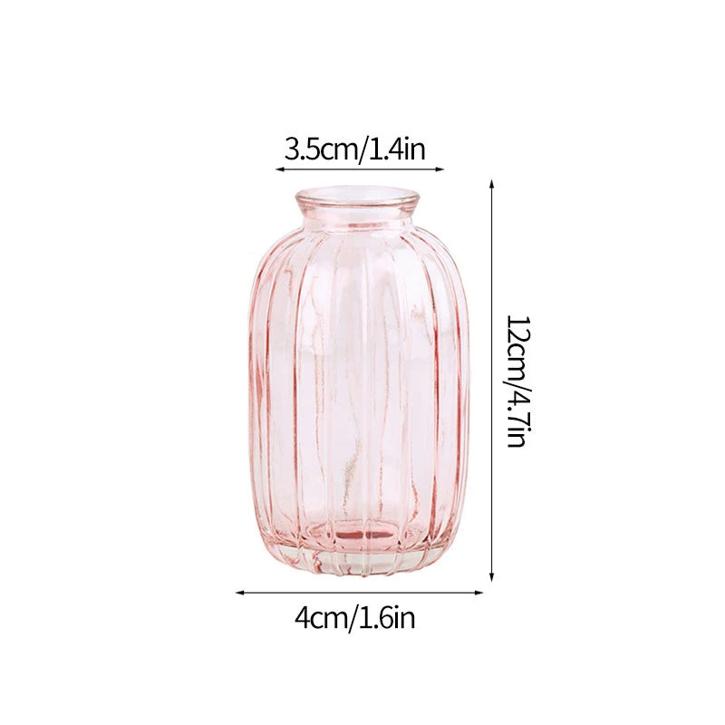 Function Retro Glass Flower Vase Hydroponic Bottle Decor