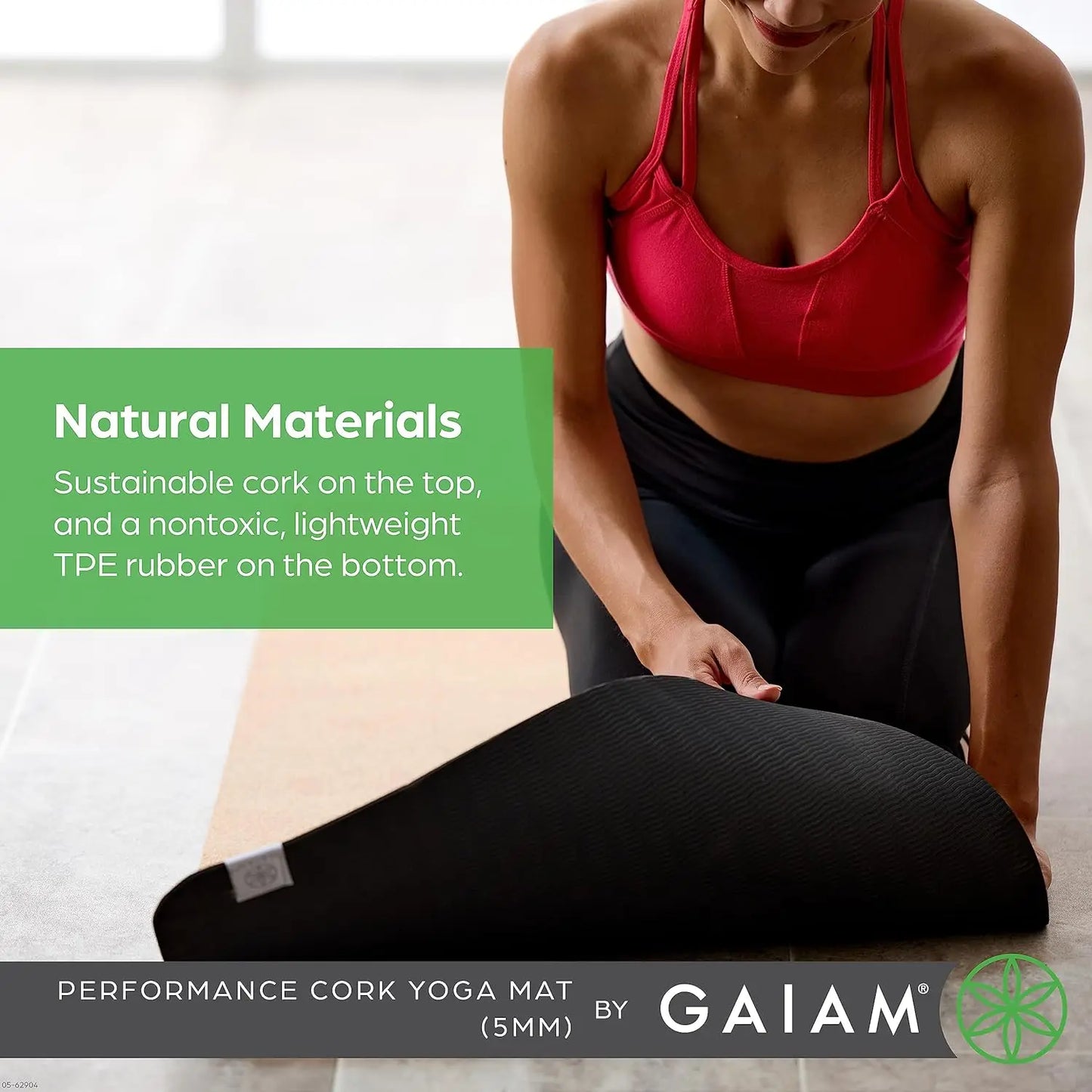 Premium Cork Yoga Mat Natural Cork Top Eco TPE Bottom