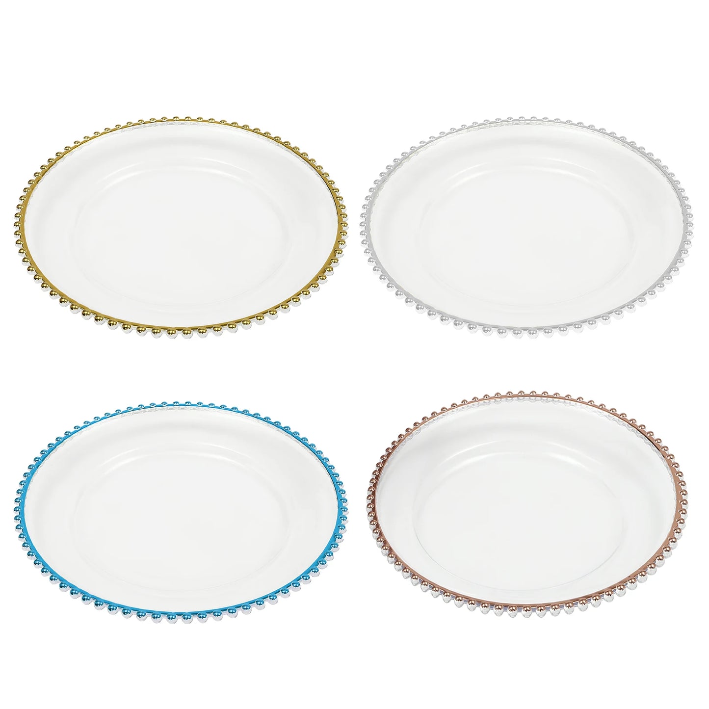 Hignconcerned Beaded Round Charger Plates for Weddings