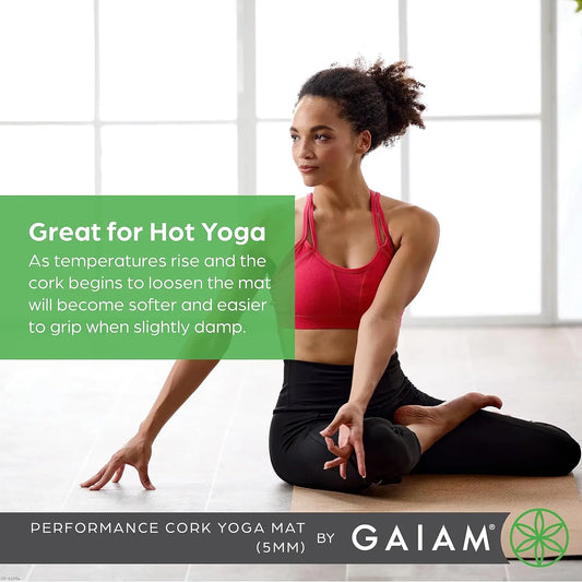 Premium Cork Yoga Mat Natural Cork Top Eco TPE Bottom