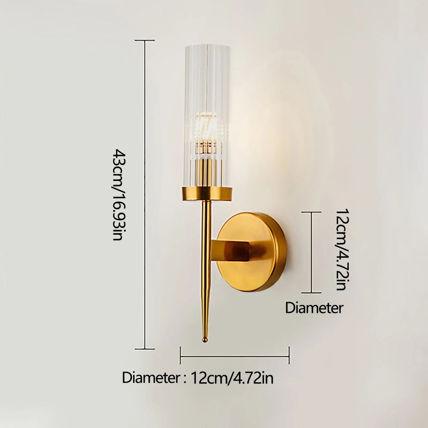 Elegant Golden Wall Sconce With Crystalline Glass Shade Luminescent LuminaryIllumination