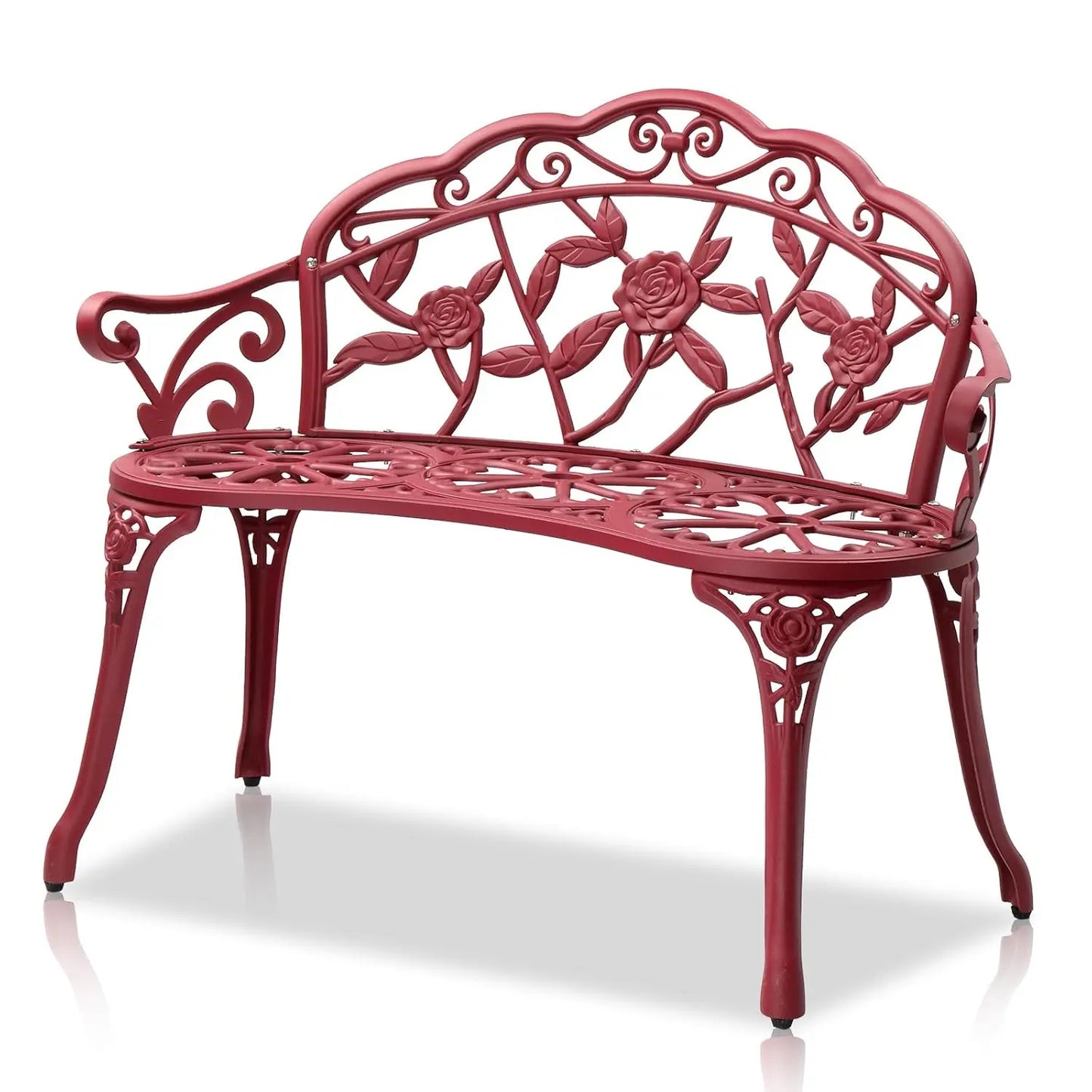 Antique Style Garden Rose Bench Cast Iron With Aluminum Frame