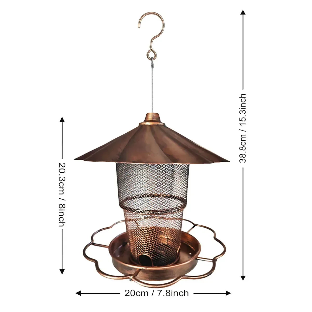Feature Copper Bird Feeder With Lid Heavy Duty Design