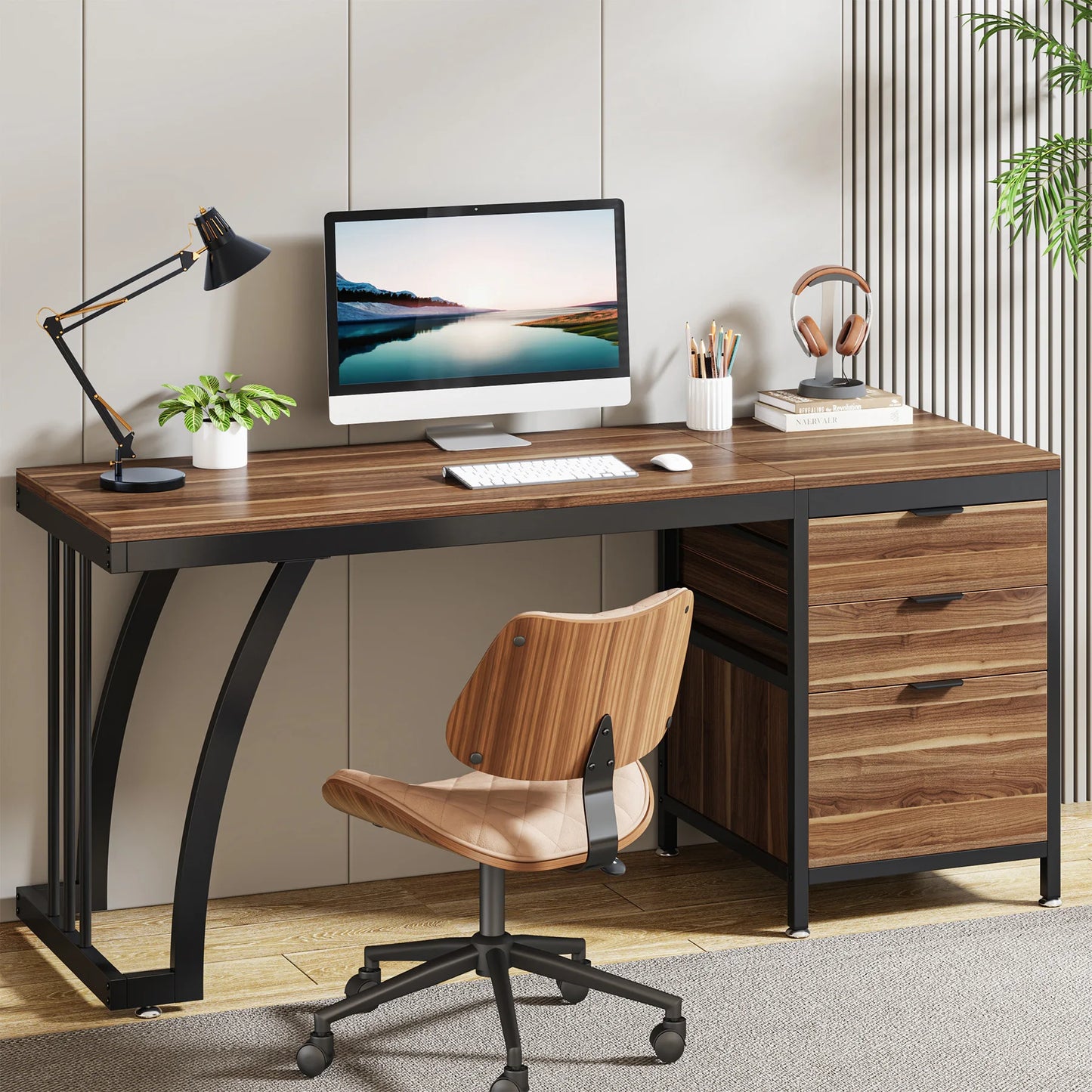 Tribesigns 3-Drawer Computer Desk With Reversible Drawers