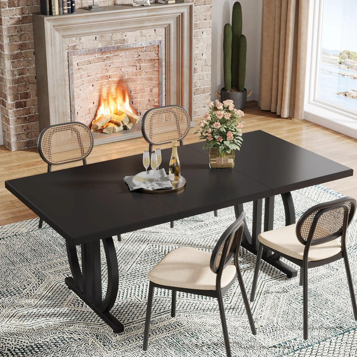 Tribesigns Dining Table For Four To Six Modern Industrial