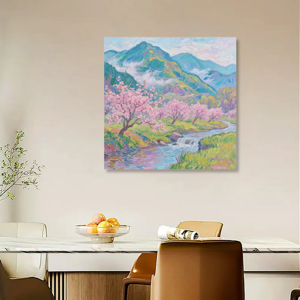 Four Seasons Canvas Oil Painting Wall Art Modern Landscape