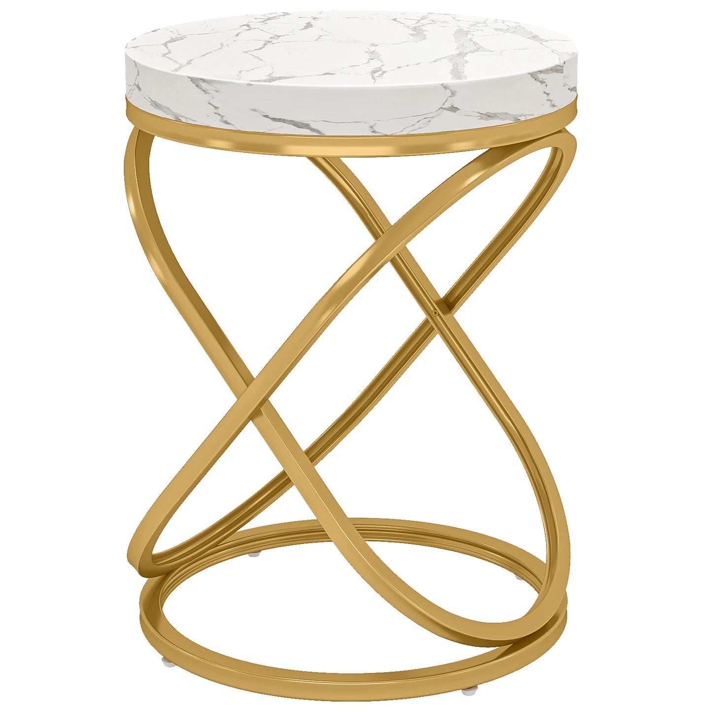 Tribesigns Round Faux Marble End Table For Living Room