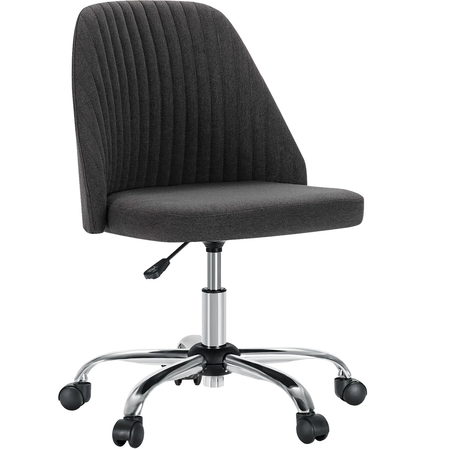 JHK Armless Desk Chair With Wheels Fabric Swivel Office